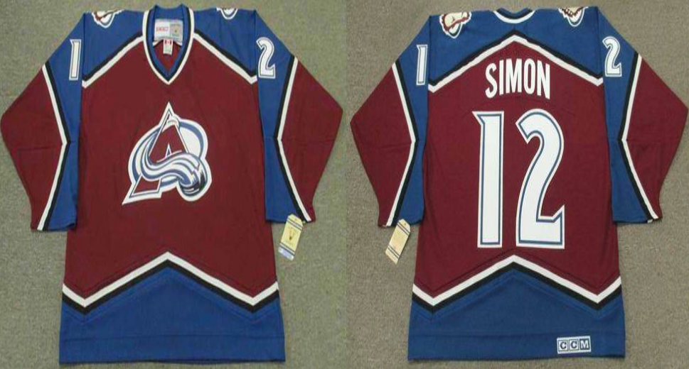 2019 Men Colorado Avalanche #12 Simon red CCM NHL jerseys